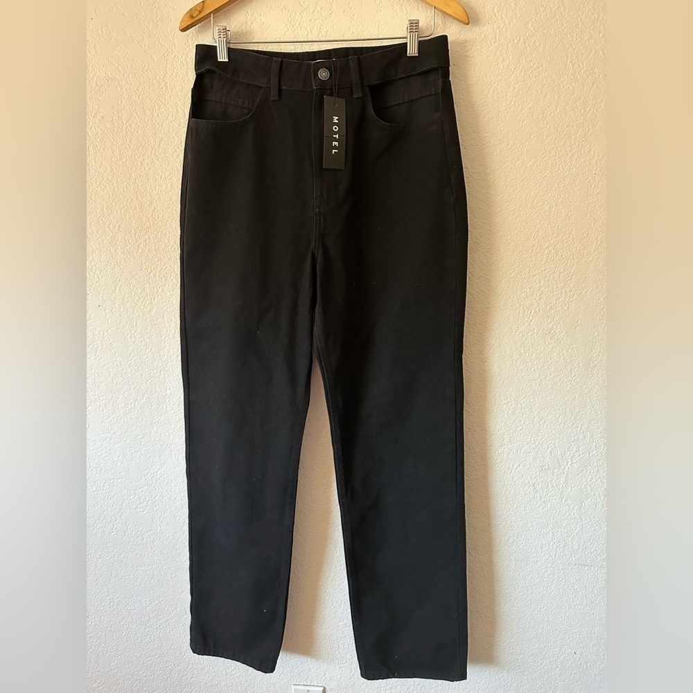 Motel Rocks Cut Out Wide Leg Jeans in Black - L NWT